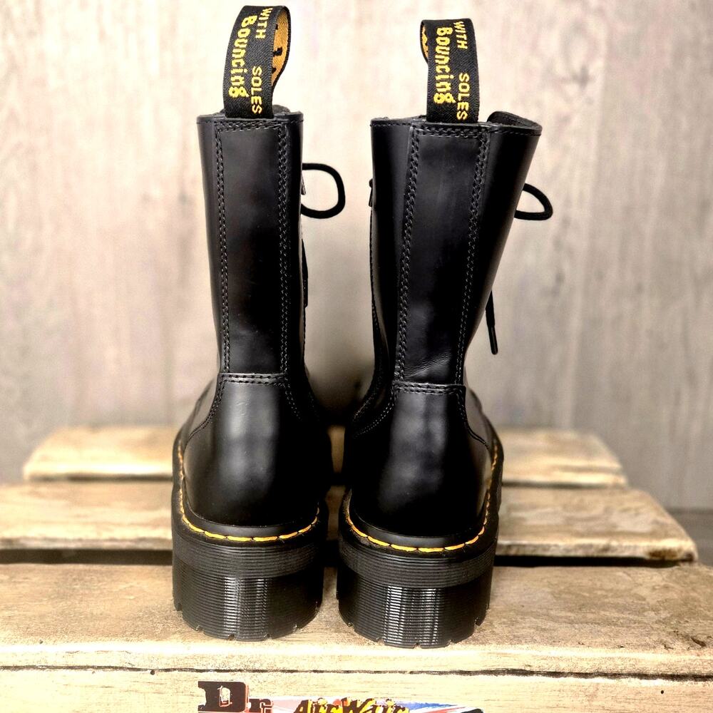 Doc Martens Jadon Hi Boots Black Lace-Up M8 W9 New - Picture 6 of 11